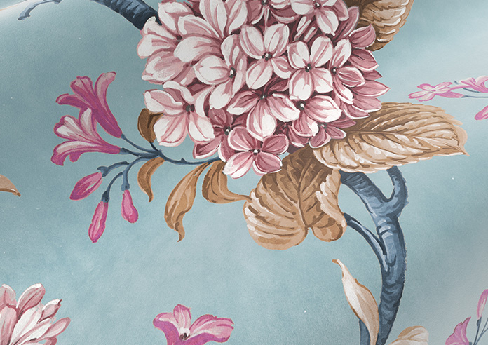 Bouquet Velvet, Cornflower - Made to Measure Curtain - Image 4